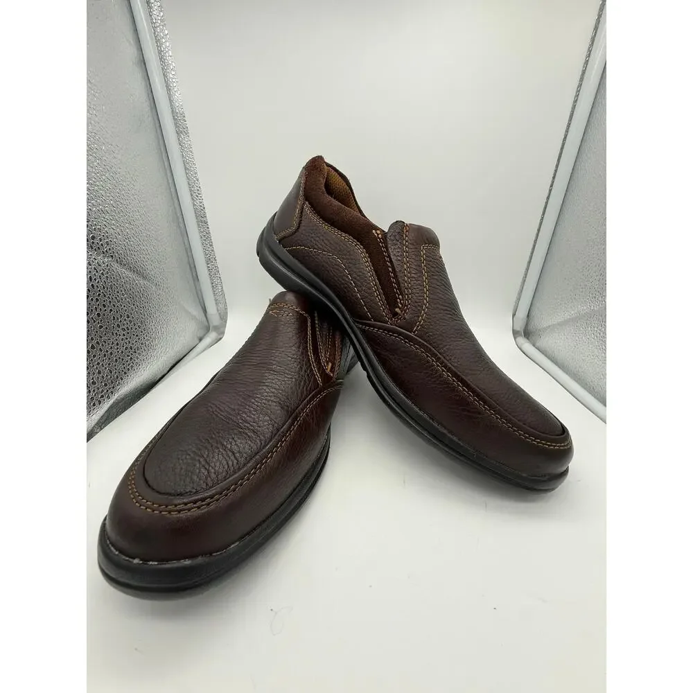 Florsheim Brown Leather Slip On Shoes Size 10.5 Lightweight Memory Foam